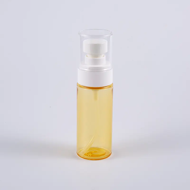 Garrafa grossa da loção da parede da forma redonda semi-transparente da cor 50ml PETG com bomba plástica do pulverizador 