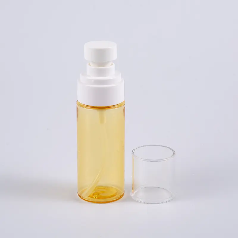 Garrafa grossa da loção da parede da forma redonda semi-transparente da cor 50ml PETG com bomba plástica do pulverizador Garrafa grossa da loção da parede da forma redonda semi-transparente da cor 50ml PETG com bomba plástica do pulverizador