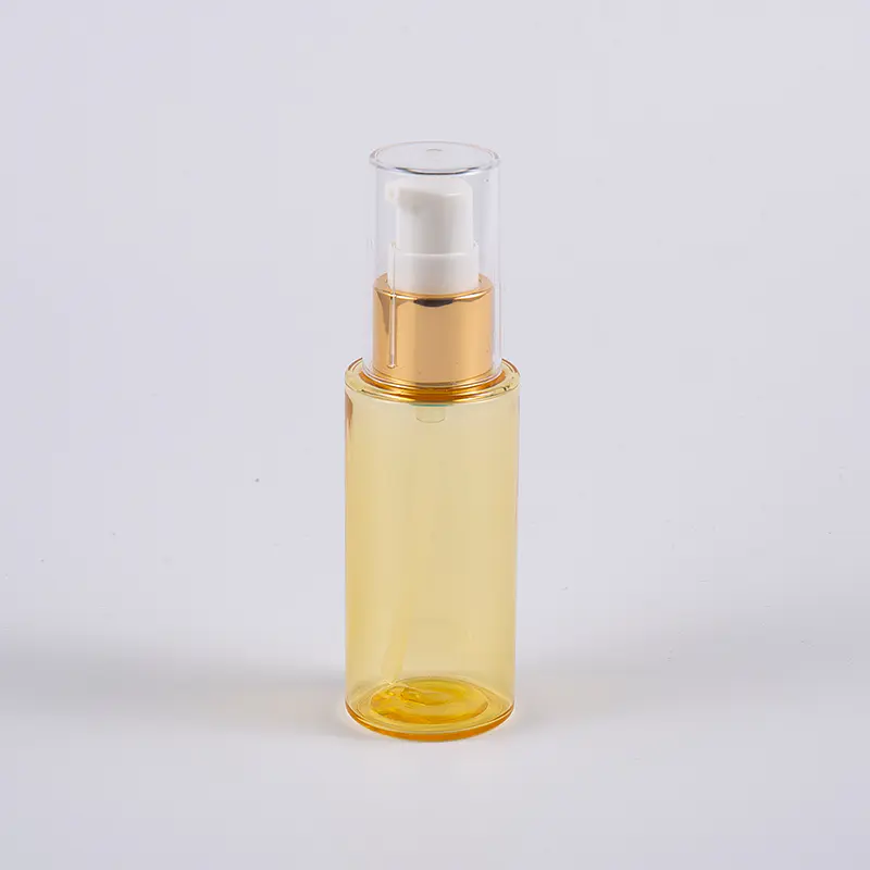 Garrafa grossa da loção da parede da forma redonda semi-transparente 50ml PETG da cor com bomba 