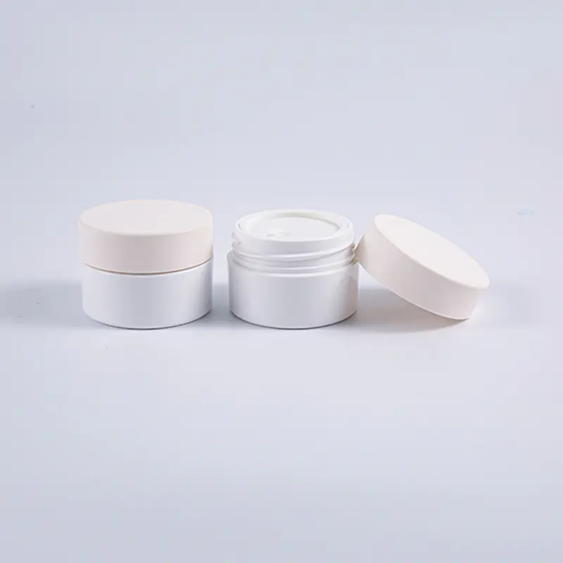 Frasco de creme PETG redondo branco 10g