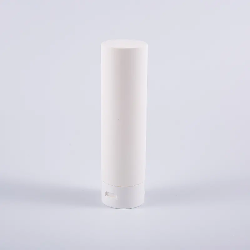 Garrafa de limpeza invertida redonda branca do condicionador de cabelo do PE 180ml do toque macio com tampão da parte superior da aleta Garrafa de limpeza invertida redonda branca do condicionador de cabelo do PE 180ml do toque macio com tampão da parte superior da aleta