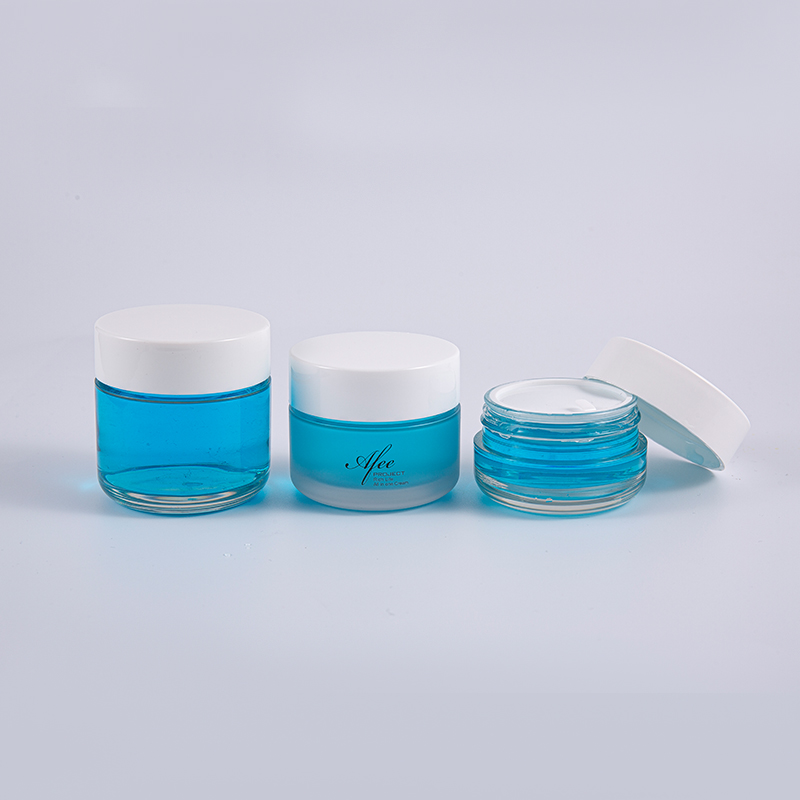 Frasco grosso transparente do creme da parede da forma redonda PETG 50g com tampão de parafuso branco