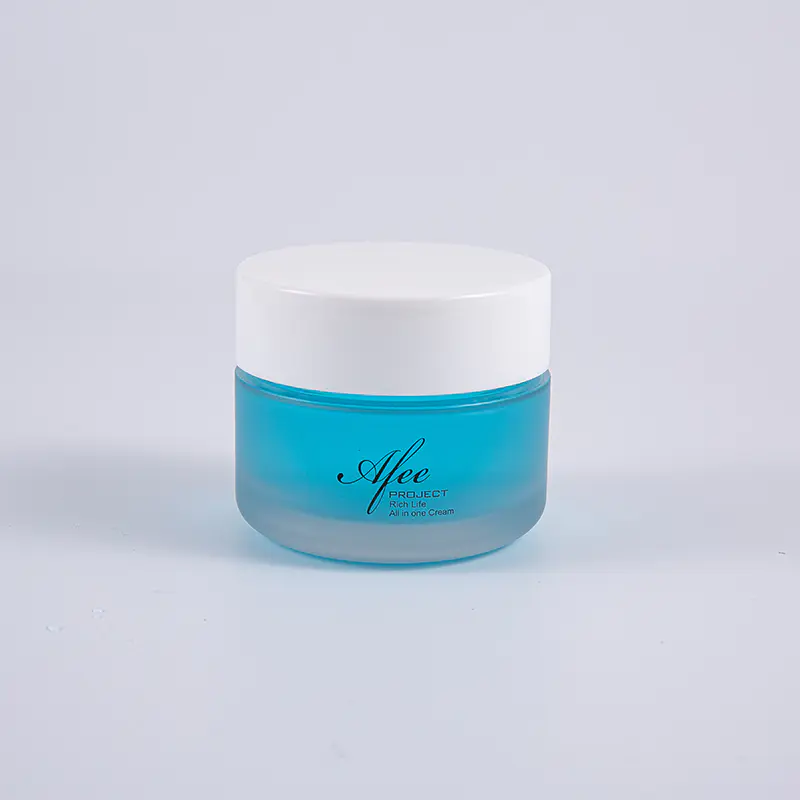Frasco grosso transparente do creme da parede da forma redonda PETG 80g com tampão de parafuso branco