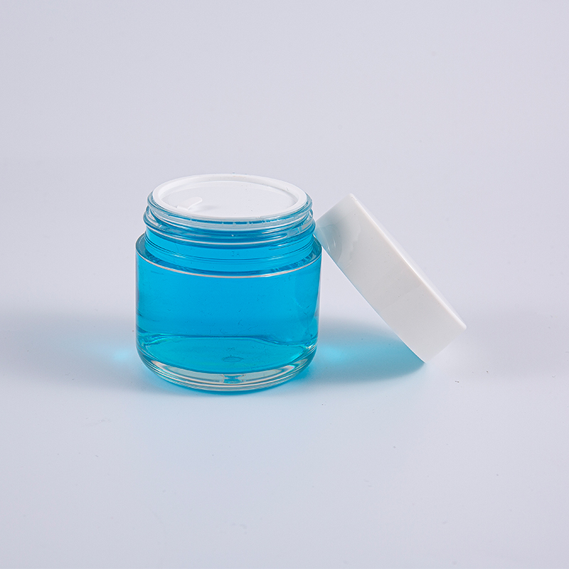 Frasco de creme grosso transparente da parede da forma redonda PETG 120g com tampão de parafuso branco Frasco de creme grosso transparente da parede da forma redonda PETG 120g com tampão de parafuso branco