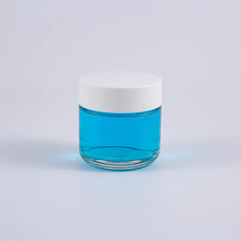 Frasco de creme grosso transparente da parede da forma redonda PETG 120g com tampão de parafuso branco