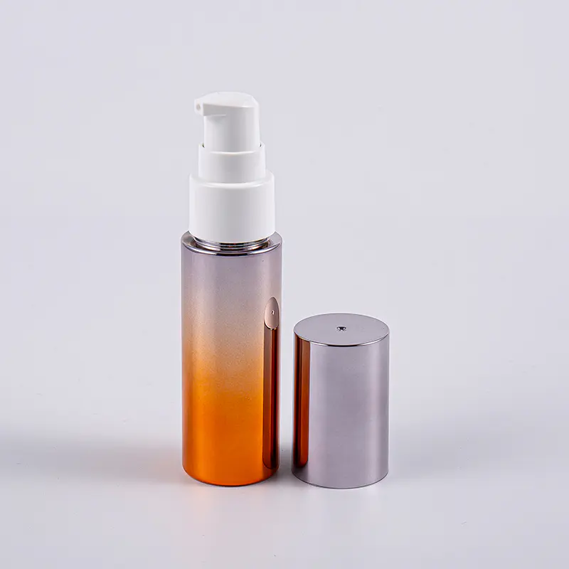 Vária garrafa da loção da forma redonda 30ml PETG das cores com uso de viagem da bomba Vária garrafa da loção da forma redonda 30ml PETG das cores com uso de viagem da bomba