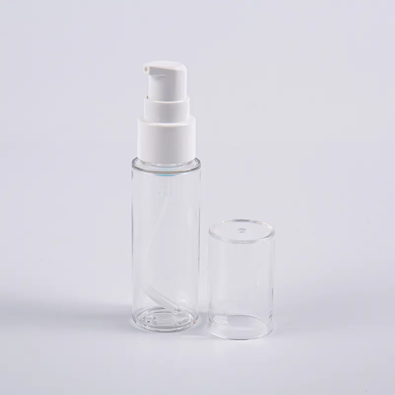 Vária garrafa da loção da forma redonda 30ml PETG das cores com uso de viagem da bomba Vária garrafa da loção da forma redonda 30ml PETG das cores com uso de viagem da bomba