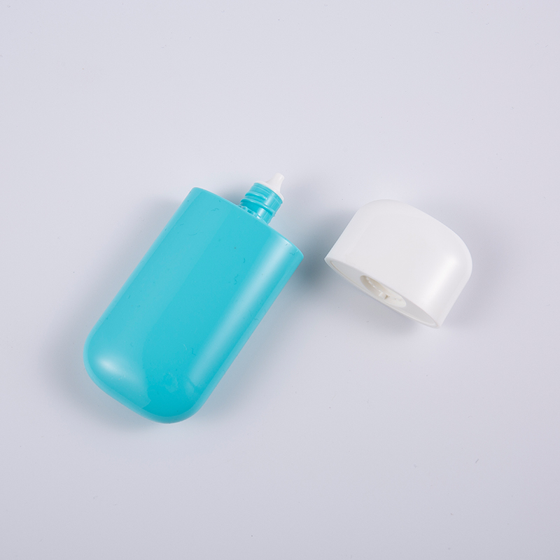 Frasco de protetor solar PE azul de 30ml e 50ml com proteção UV