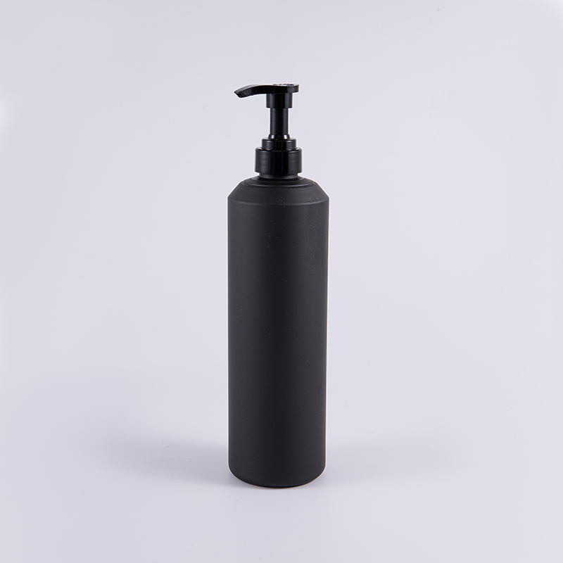 Garrafa de limpeza redonda da bomba do PE branco e preto do tamanho grande 1000ml do toque macio
