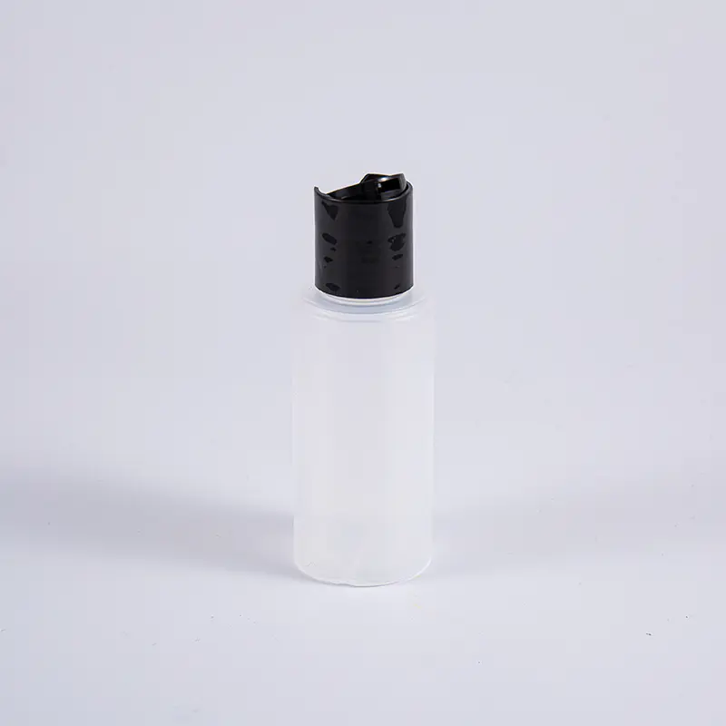 Frasco redondo de polietileno Frost 75ml com tampa articulada