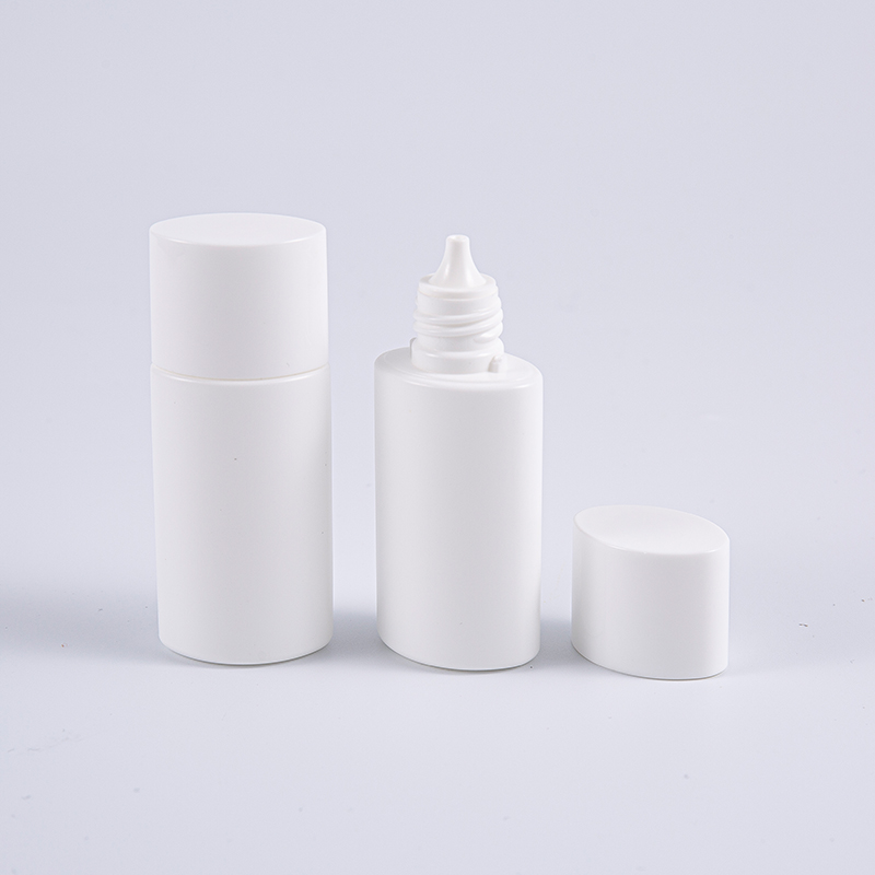 Frasco de protetor solar PE branco de formato oval de 15ml 