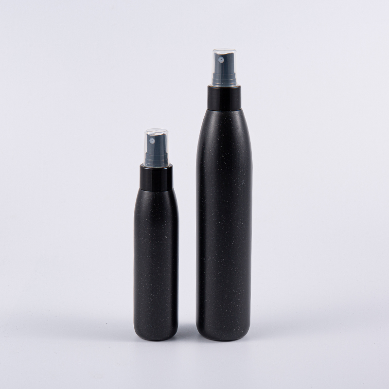 Frasco PE de 100ml e 250ml - Preto com dispensador de plástico com acabamento pérola