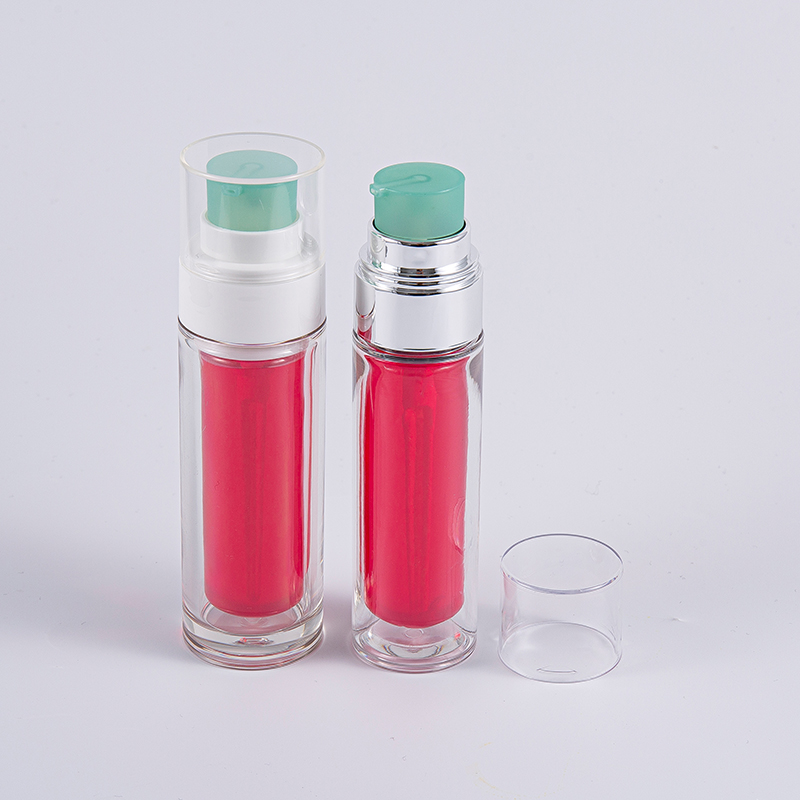Garrafa PETG transparente com saco interno composto multicamadas 30ml 50ml Garrafa a vácuo com bomba Garrafa PETG transparente com saco interno composto multicamadas 30ml 50ml Garrafa a vácuo com bomba