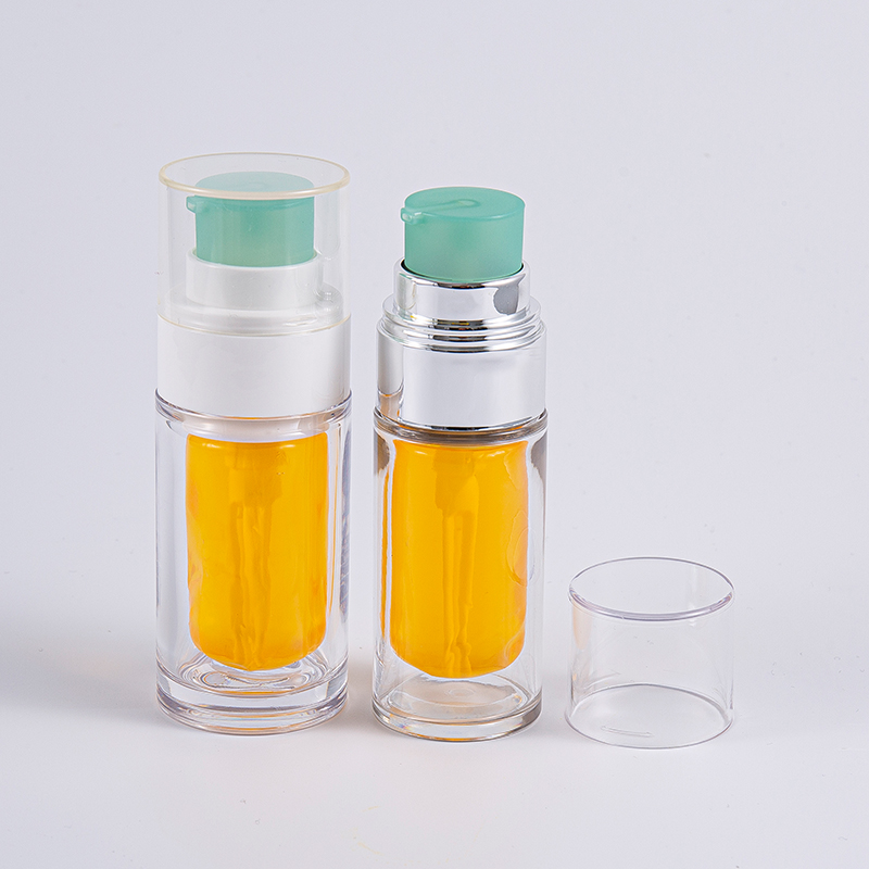 Garrafa PETG transparente com saco interno composto multicamadas 30ml 50ml Garrafa a vácuo com bomba Garrafa PETG transparente com saco interno composto multicamadas 30ml 50ml Garrafa a vácuo com bomba