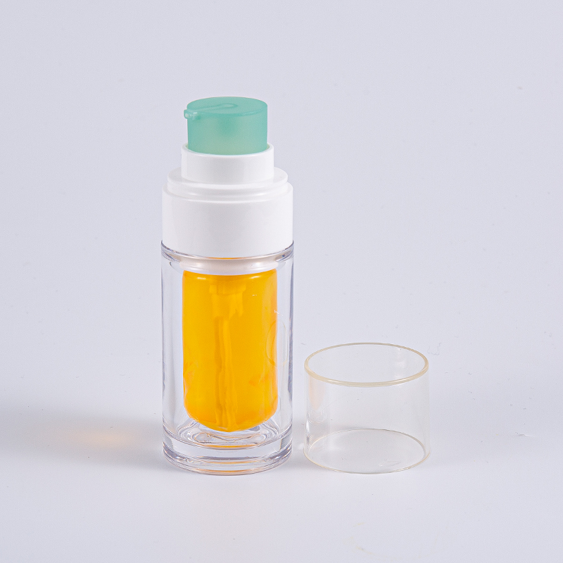 Garrafa PETG transparente com saco interno composto multicamadas 30ml 50ml Garrafa a vácuo com bomba Garrafa PETG transparente com saco interno composto multicamadas 30ml 50ml Garrafa a vácuo com bomba
