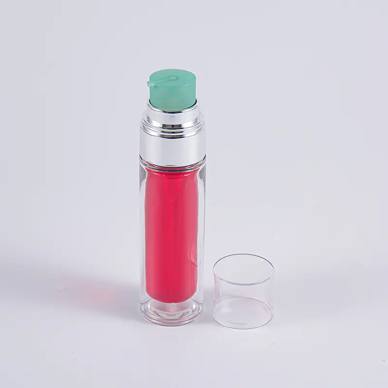 Garrafa PETG transparente com saco interno composto multicamadas 30ml 50ml Garrafa a vácuo com bomba Garrafa PETG transparente com saco interno composto multicamadas 30ml 50ml Garrafa a vácuo com bomba