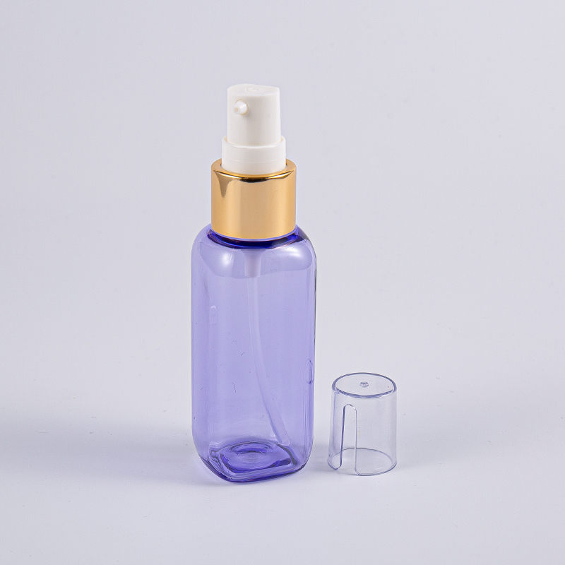 Garrafa de formato quadrado Petg de 50ml para uso em viagem com bomba
