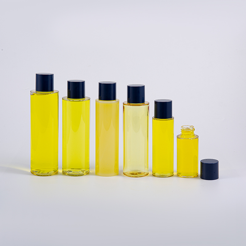 Garrafa redonda da loção de 50ml 100ml 120ml 130ml 170ml 200ml PETG com tampa de rosca redonda e inserções pequenas