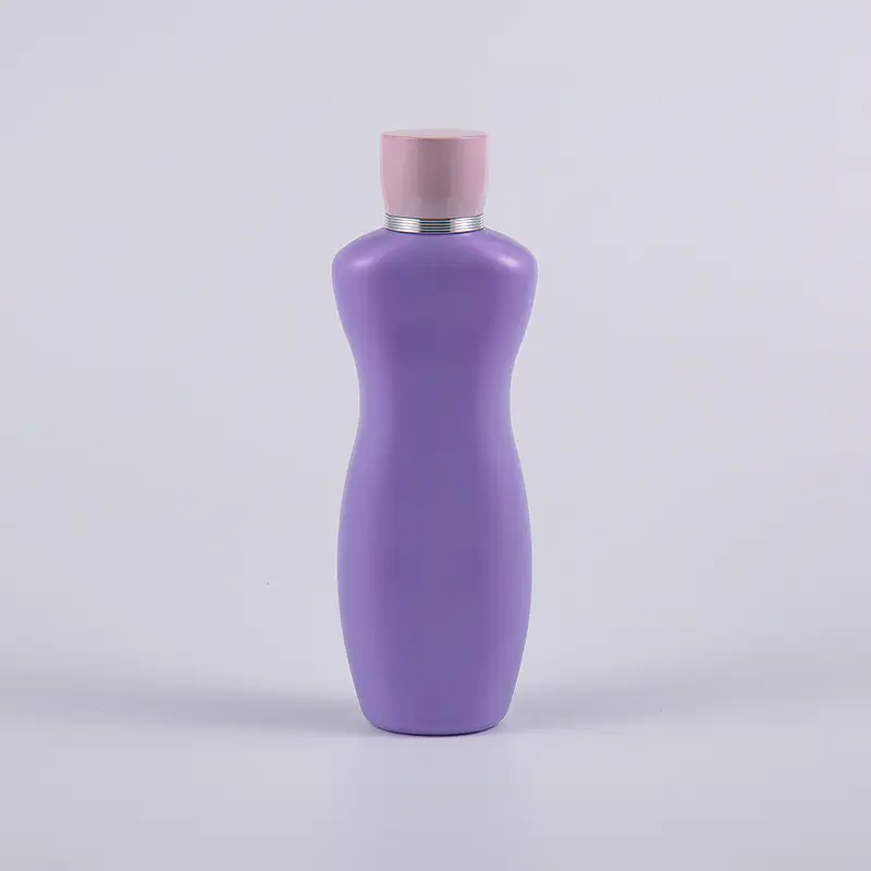 Garrafa ergonômica cor-de-rosa da lavagem do banho da loção corporal do PE da forma 200ml da cor roxa Garrafa ergonômica cor-de-rosa da lavagem do banho da loção corporal do PE da forma 200ml da cor roxa